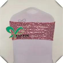 Цена по прейскуранту завода 100 шт розовый 20 см Ширина блесток стул повязка-галстук \ ленты из спандекса на стулья лента из лайкры для свадебные стулья