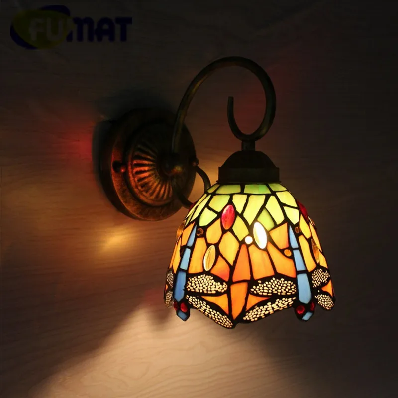 Настенный светильник FUMAT Tiffany LED Бра витражное стекло освещение коридора зеркало