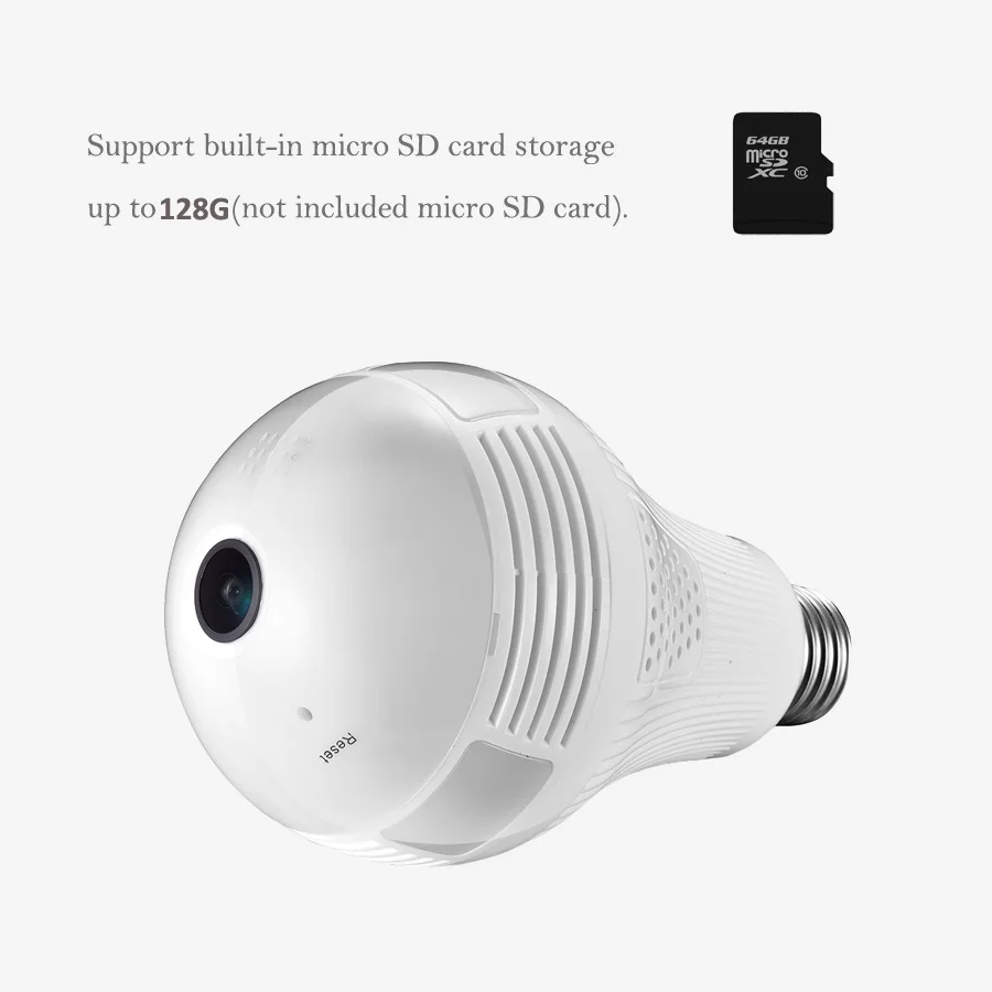 AZISHN 960P 2/3MP Беспроводная панорамная ip камера 360 градусов 3D лампа VR Light FishEye WIFI