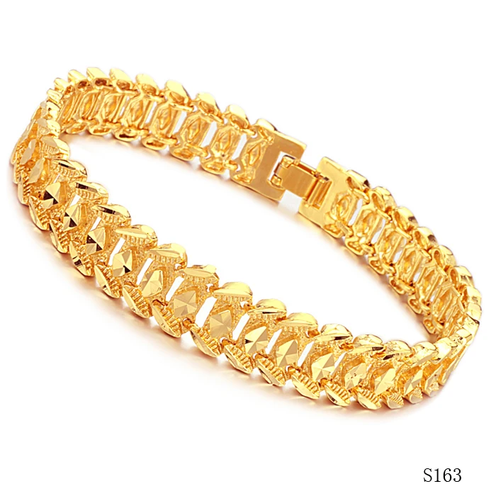 Fashion Men Jewelry 18k Yellow Gold Honorable Male Bracelet Top Quality ...