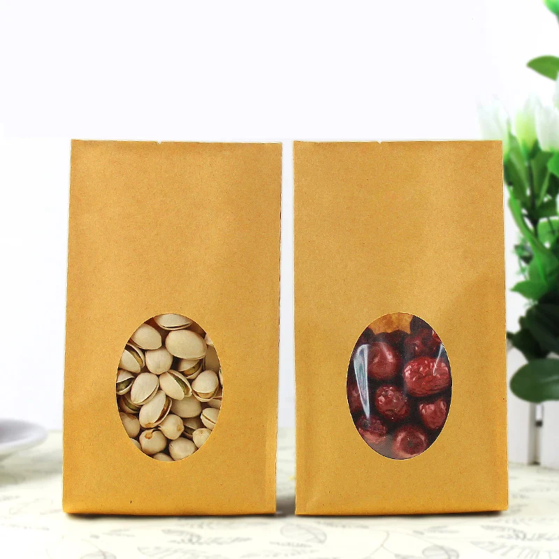 

Free Shipping 100pcs/lot 10cm*28cm+6cm*140micron High Quality Food Packing Kraft Bags For Sweets Kraft Tea Bags Wholesaler