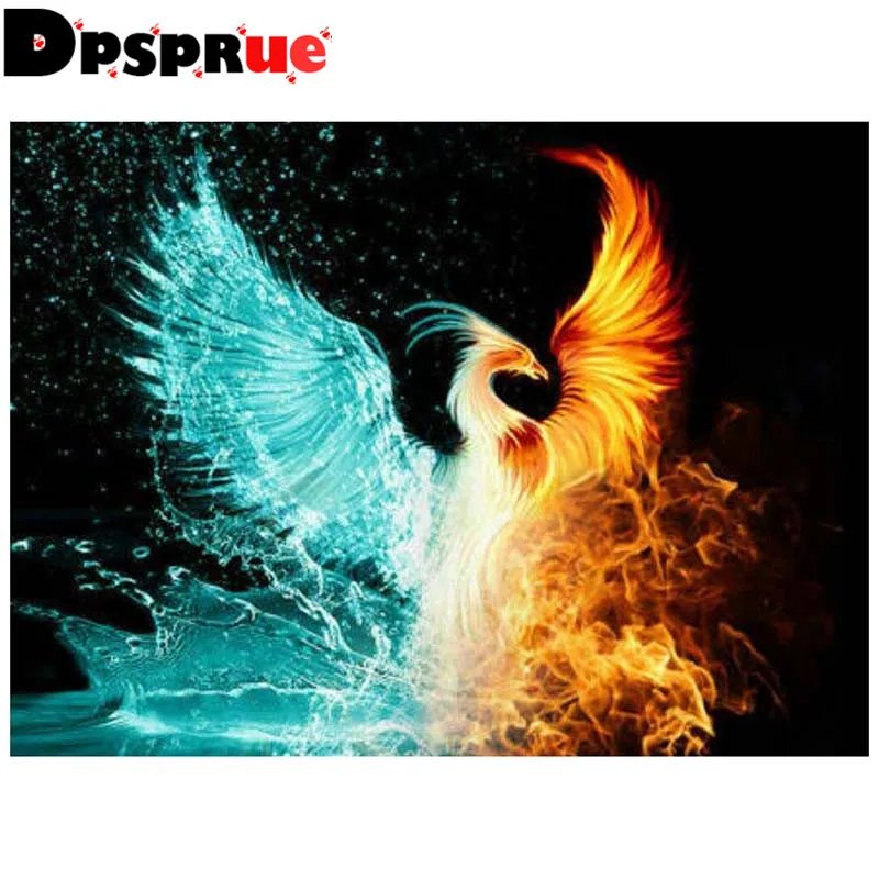 Dpsprue Full Square/Round 5D Diy Diamond Painting Cross Stitch &quotAnimal Fire Bird&quot 3D Embroidery Mosaic Home Decor Gift | Дом и сад