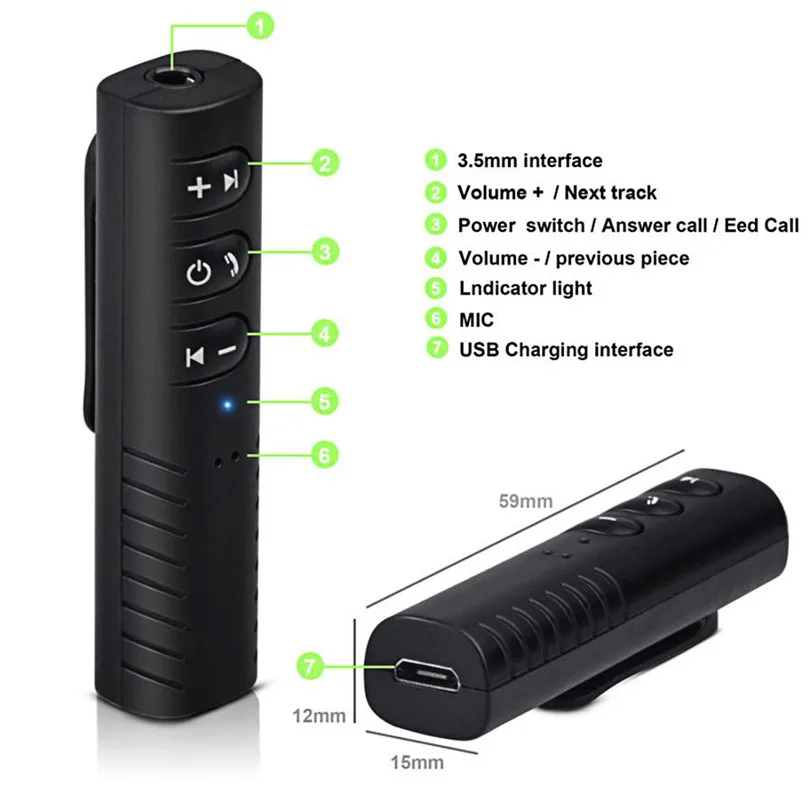 Wireless Bluetooth Receiver 3.5mm Jack Audio Music Adapter Bluetooth 4.1 Audio Receiver With 3.5mm to 3.5mm Adapter 30NT08 (5)