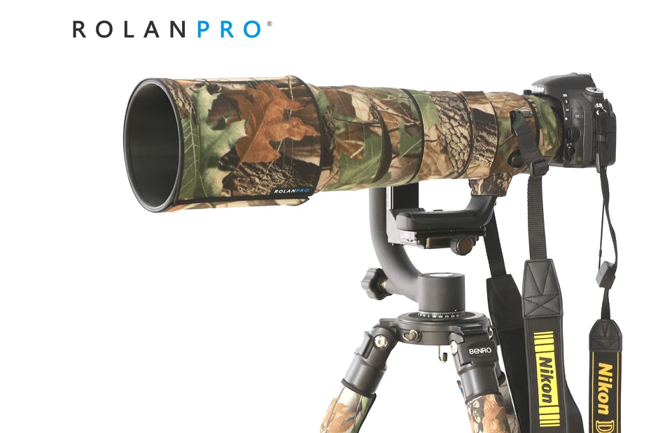 Rolanpro Nylon Waterproof Lens Coat Camouflage Rain Cover For Nikon Afs