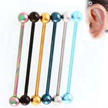 1 шт. мм 1,6*34 мм карамельный цвет Длинные ухо пирсинг ювелирные изделия Промышленные Штанги Пирсинг эшафот уха хрящевая спираль средства ухода за кожей Jewery