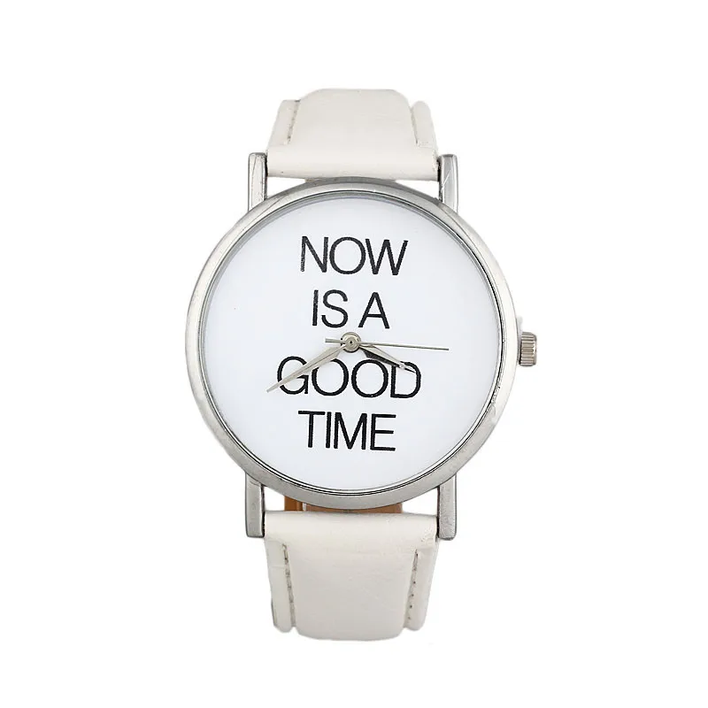 Women's watches casual watches NOW IS A GOOD TIME Womens Leather Band Analog Quartz Dial Wrist Watch clock Reloj mujer M06 (10)