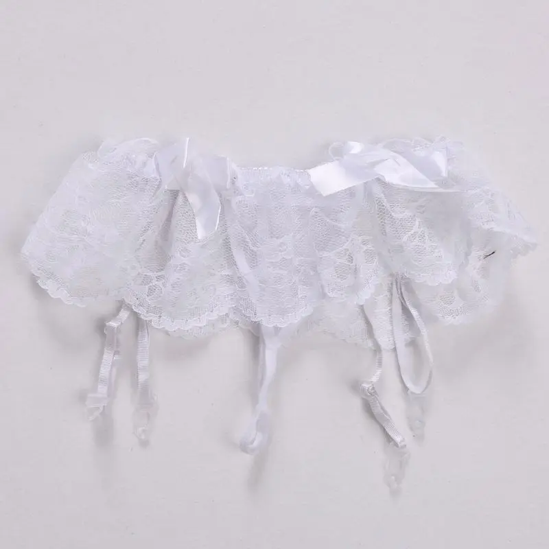 3 White KLV/ новые женские сексуальные платья кружева однотонный тонкий сексуальный чулок стринги подвязки чулки с поясом комплект нижнего белья с бантом - Цвет: 3 White