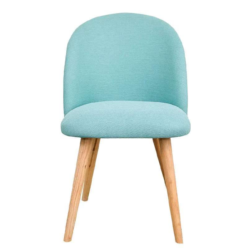 Современный дизайн твердый деревянный обивка мягкий чехол мягкий разноцветный стул, модный стиль лофт кафе подушка для отдыха стул 1 шт - Цвет: Blue