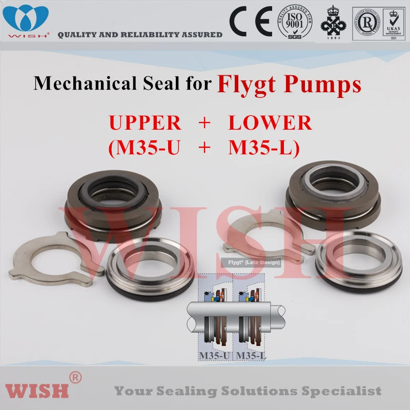 

35mm upper (M)+ lower (M) mechanical seal /Flygt and Grindex pump code 3126.181/3127/4440/5530