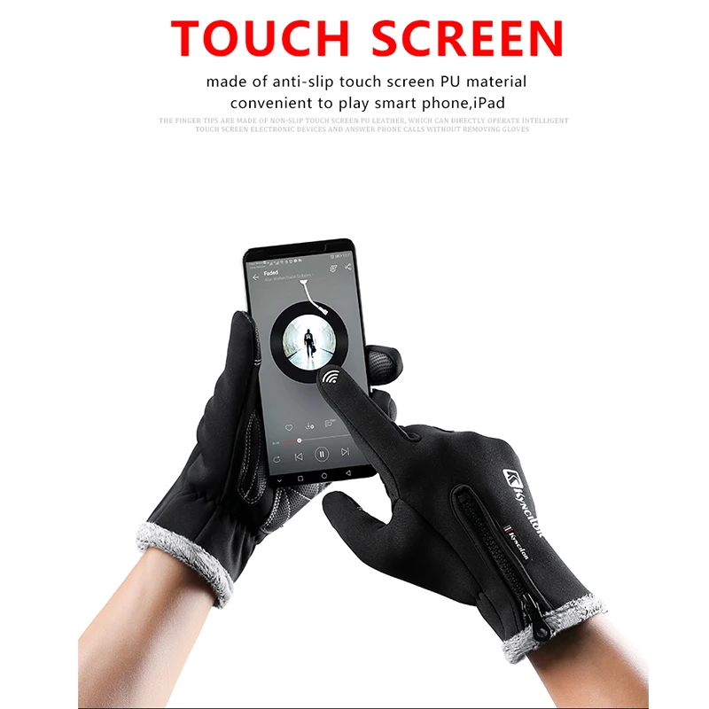 Мужские MTB перчатки Зимние флисовые бархатные перчатки с сенсорным экраном мужские и женские велосипедные перчатки с длинными пальцами перчатки для дорожного мотокросса