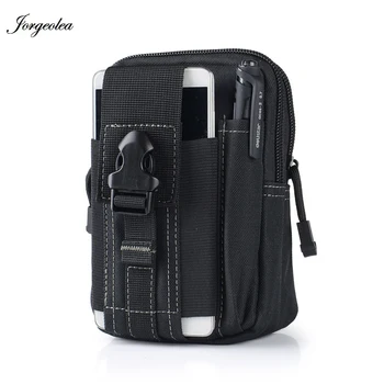 

Jorgeolea Men Military Running Waist Bags For Phone Nylon Outdoor Waterproof Sports Wasit Bag 5.5/6 inch Riding Mini Pack N0127