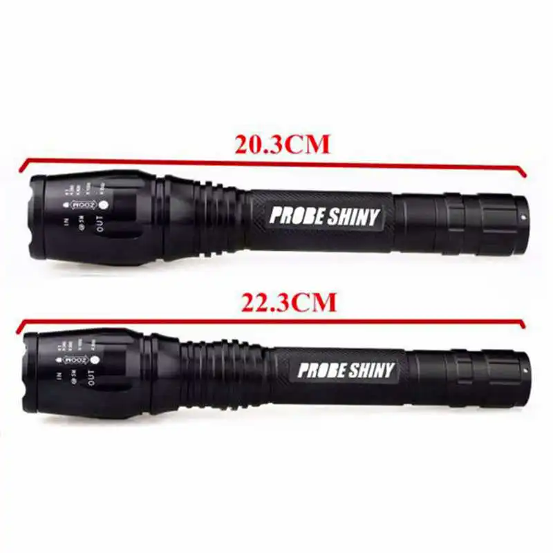 X800 Zoomable XML T6 LED Tactical Flashlight+18650 Battery+Charger+Case torch powerful led flashlight rechargeable #4A29 (5)