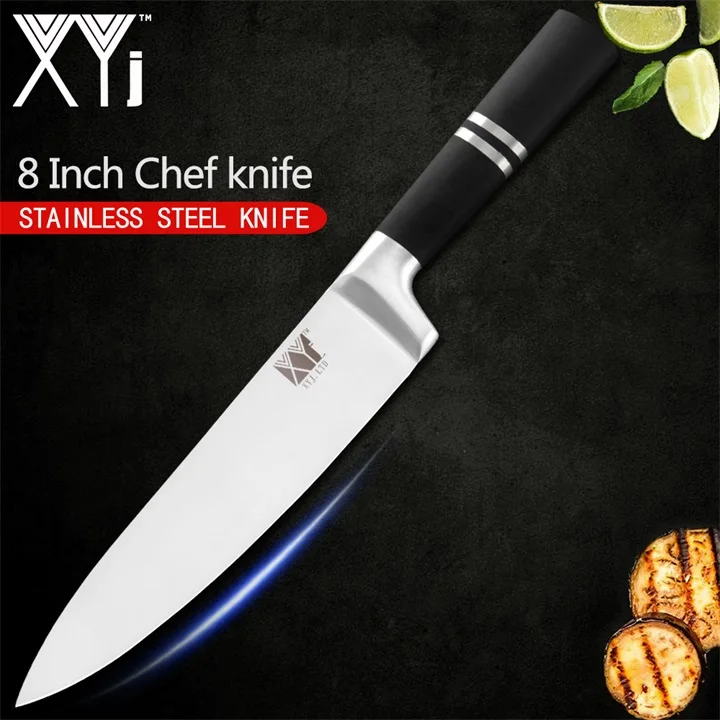 XYj кухонные ножи для очистки овощей утилита Santoku шеф-повара для нарезки хлеба ножи из нержавеющей стали Новое поступление кухонные инструменты аксессуары - Цвет: C.8 inch Chef Knife