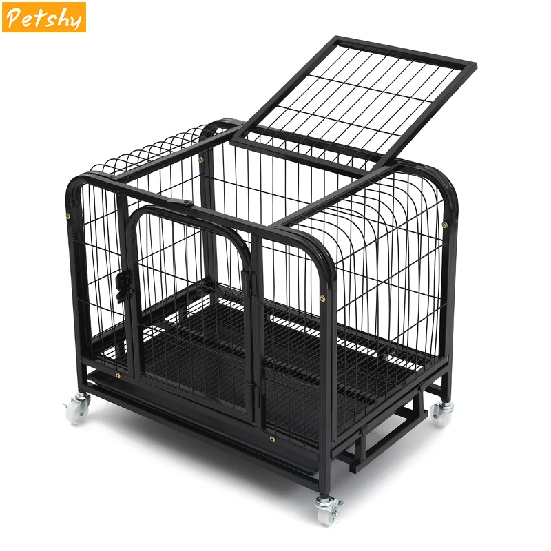 

Petshy Large Pet Dog Cage House Foldable Stable Iron Dogs Crate Comfortable Square PitBull Hound Bulldog Kennel House