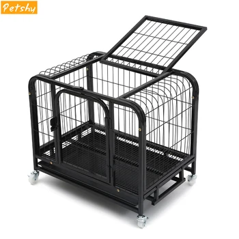 

Petshy Large Pet Dog Cage House Foldable Stable Iron Dogs Crate Comfortable Square PitBull Hound Bulldog Kennel House