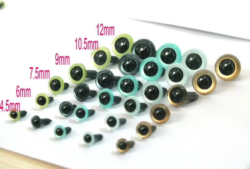 50pcs/lot Mixed Color Wholesale Doll Accessories Teddy Bear Toy Eyes - Safety Plastic Eyes For Toys 20pairs mixed color gold and dark gray 10 5mm plastic doll round eyes