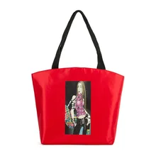 Для женщин Вместительные сумки красный charatcer девушка печати сумка нейлоновая ручка сверху Сумки Дамы Большой Ёмкость один Tote Сумочка