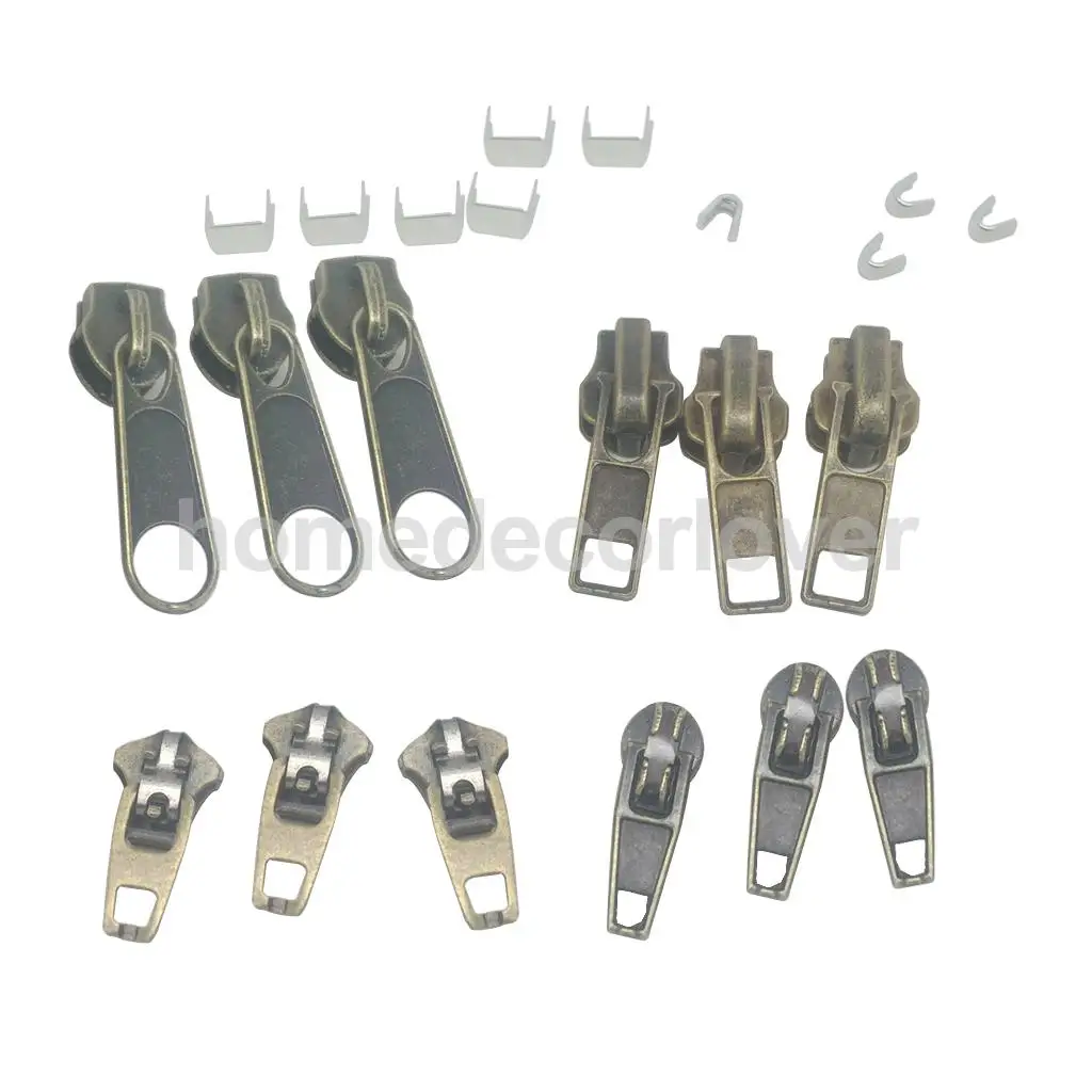 22 pieces/set Replacement Zipper Repair Kit Zip Stops Sliders Fixers