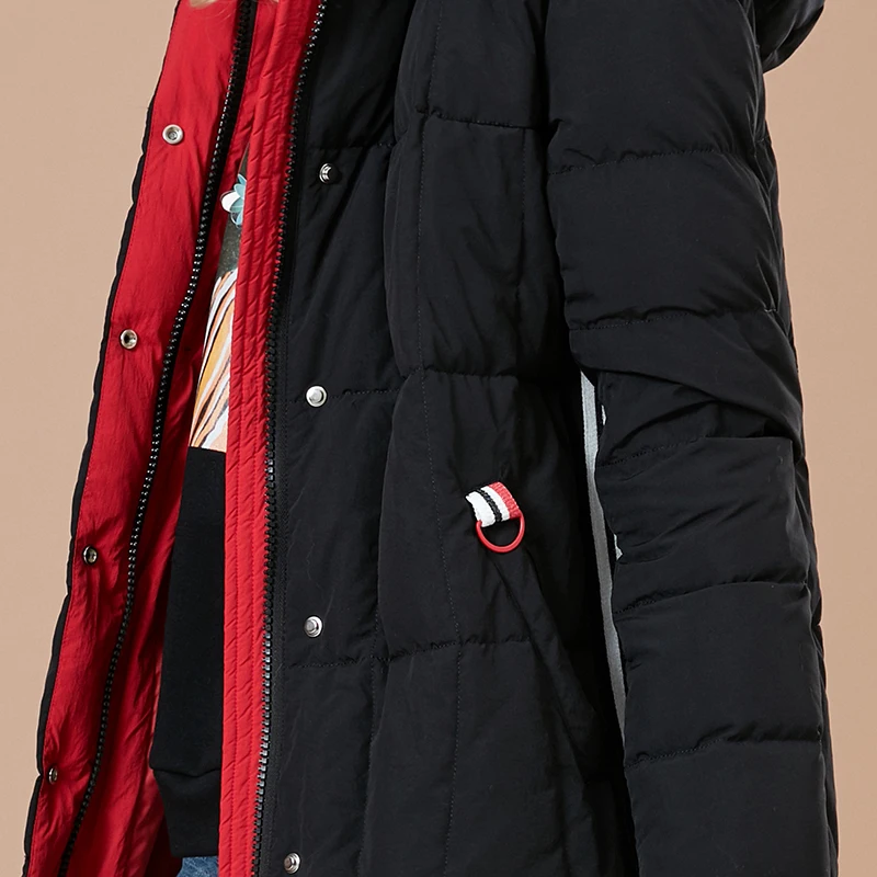 ARTKA Women 2018 Winter 90% White Duck Down Coat Contrast Color Hoodies Female Fashion Thicken Jacket Coats YK10089D