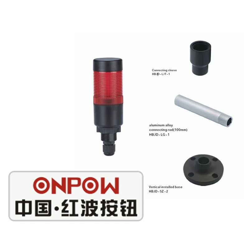 

ONPOW HBJD-40D 40mm Industrial Warning Light 24V Red Continous LED Light Indicator Signal Tower Light