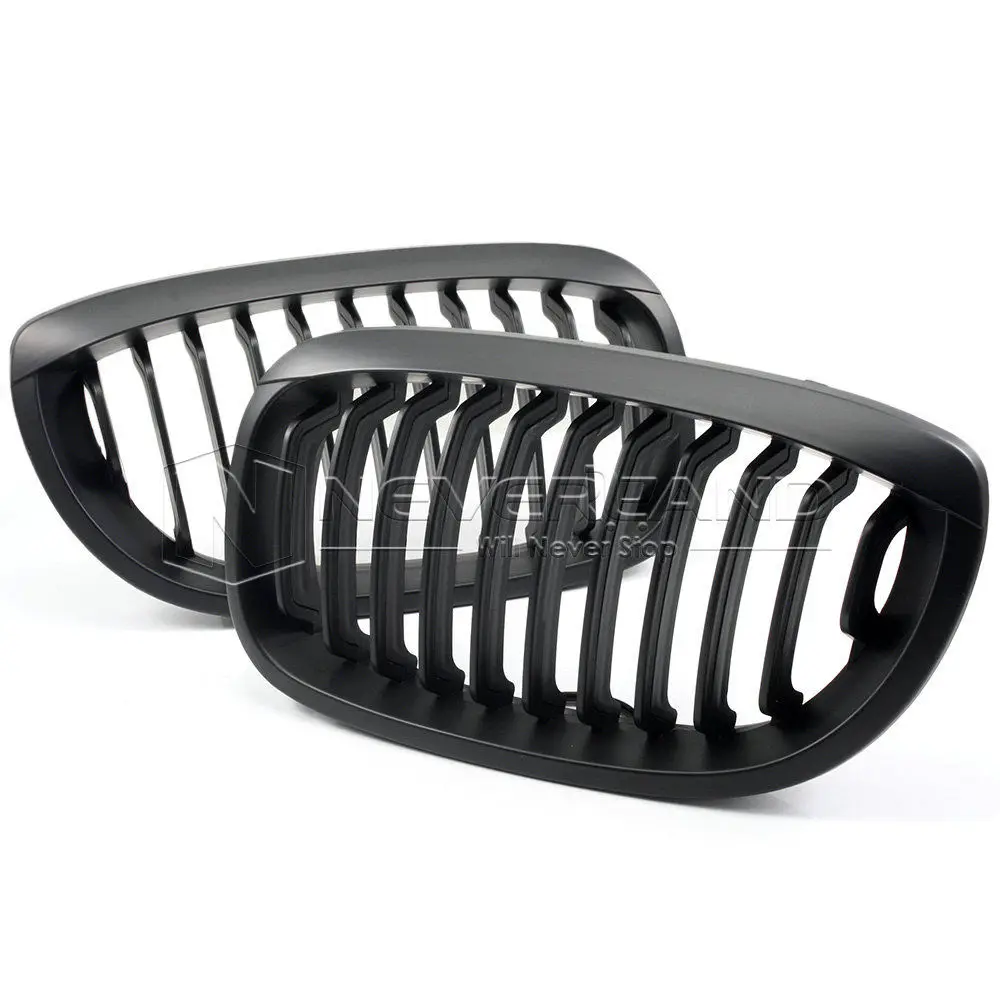 

For BMW 3 Series E46 2Door 1998-2001 ABS Plastic Racing Grills 2pcs Matte Black Front Kidney Grilles Grill D30