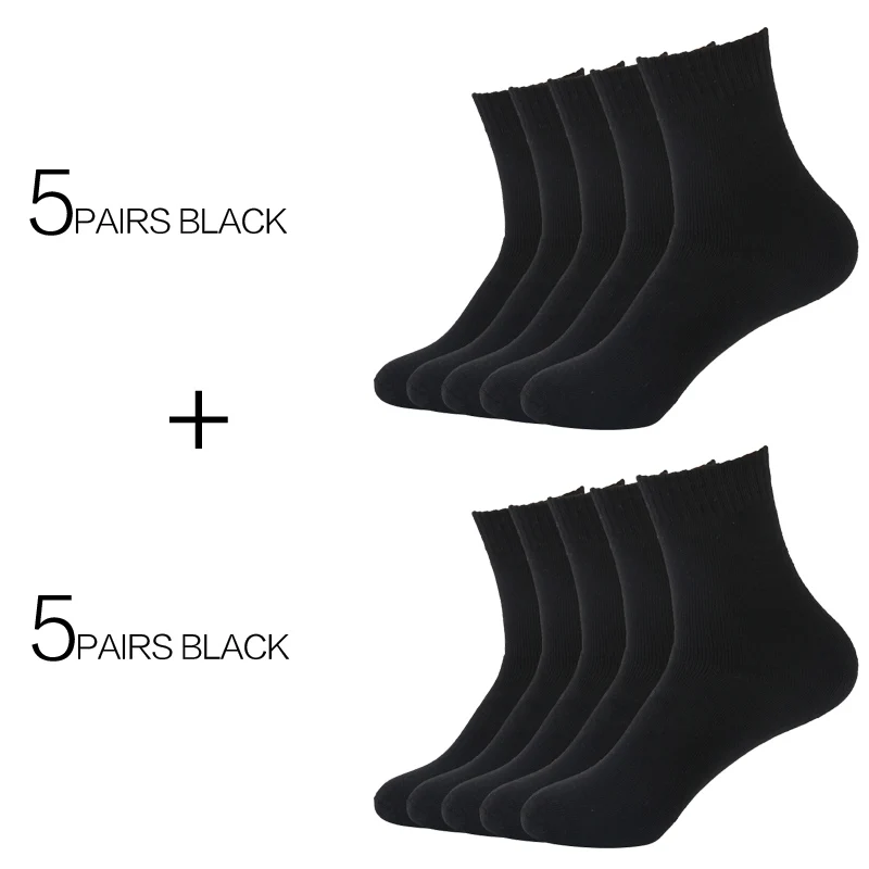 10 пар/лот Eur36-42 женские зимние утепленные махровые носки женские теплые хлопковые носки - Цвет: 10Pairs Black