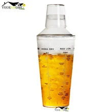 1 шт. 750 мл PC шейкер барный коктейль-шейкер с функцией измерения Бар инструменты