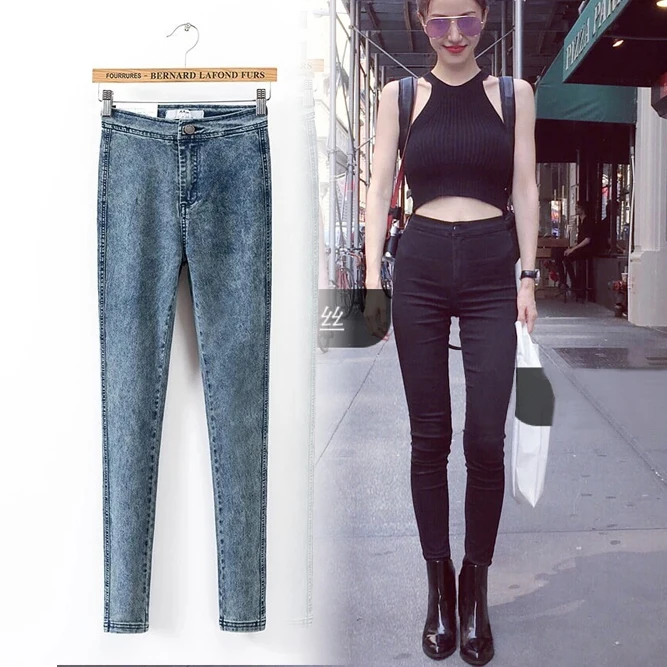2019 New Spring Autumn Women's Open fork Rivet Washed