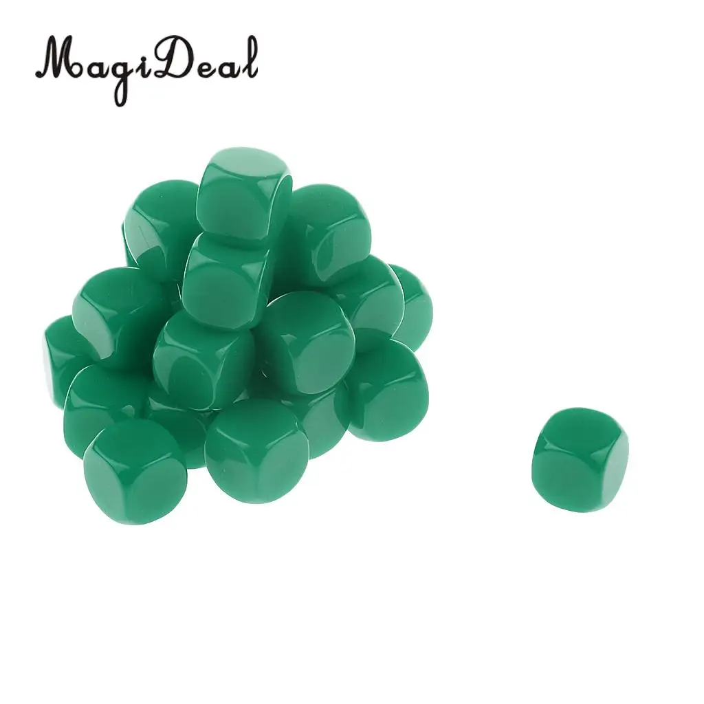 MagiDeal 25pcs Opaque Blank Six Sided Dice D6 D&D RPG Party Game Dices for Classroom Teaching Aids DICE RPG Game Dice