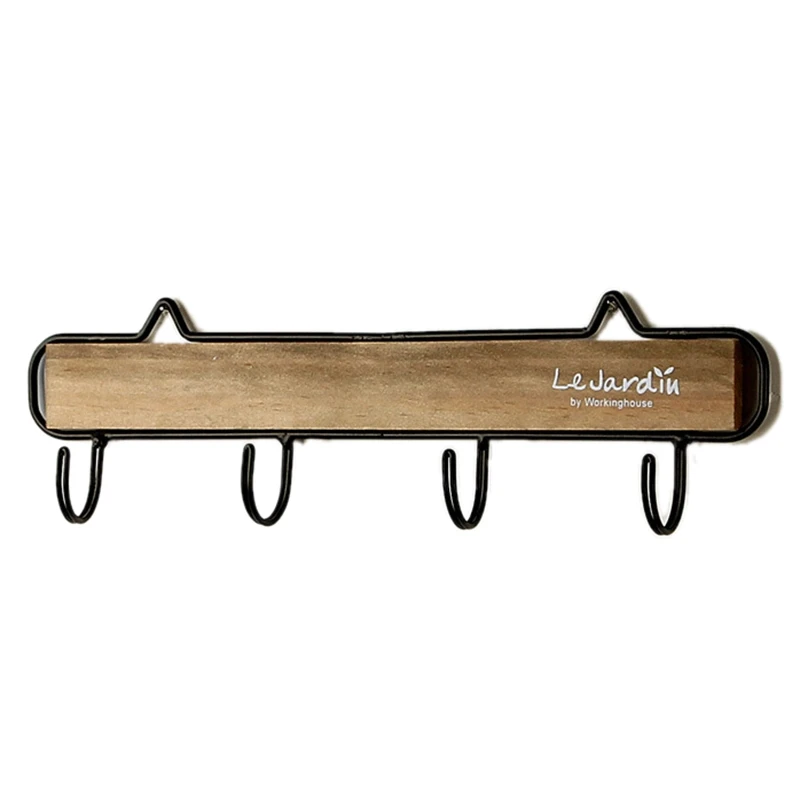 

Vintage Wooden Door Clothes Hat 4 Hook Coat Hooks Home Furnishing Bedroom Wall Shelf Storage Rack Coat Rack Wall Mounted