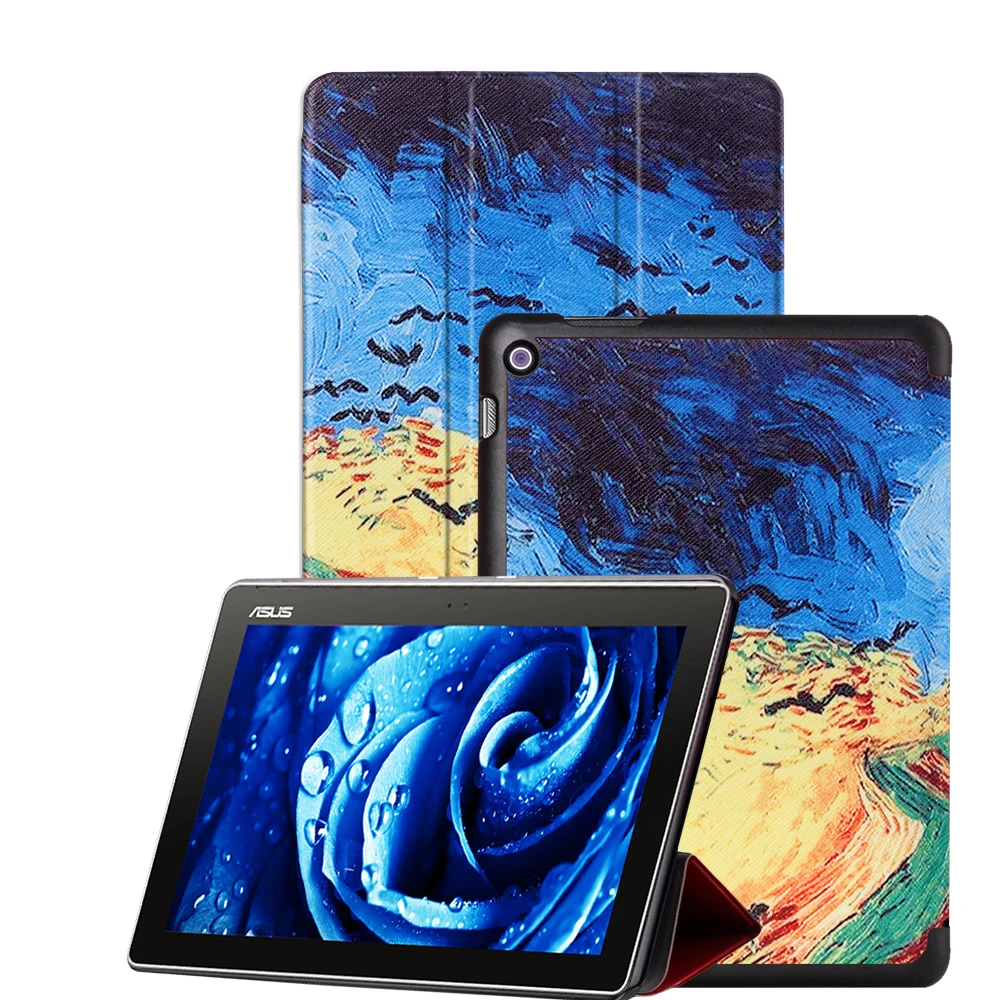 Для ASUS Zenpad 10 кожаный смарт-чехол для ASUS Zenpad 10 Z300C Z300CL Z300CG 10," чехол для планшета+ Защитная пленка+ стилус