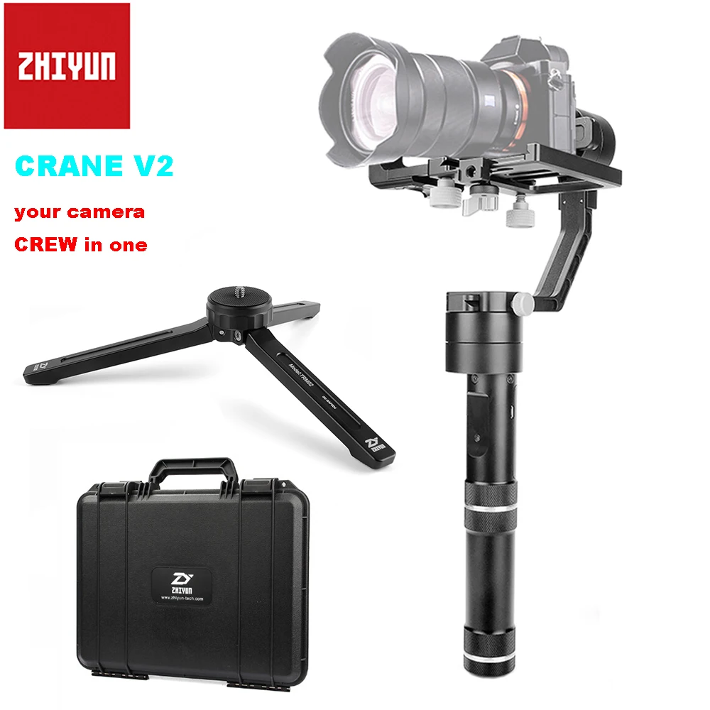 Koop Zhiyun Crane V2 3 axis Borstelloze Handvat Gimbal Stabilizer voor Sony Camera Payload 350g 1800g + tafelblad Statief PK Zhiyun Crane M