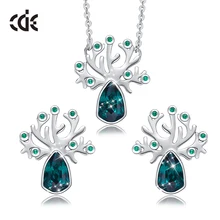 CDE женский ювелирный набор, украшенный кристаллами Swarovski, дерево, растение, кулон, ожерелье, серьги, набор, Свадебные комплекты, ювелирное изделие