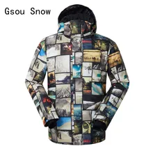Мужская лыжная куртка Gsou зимняя ветрозащитная водонепроницаемая Спортивная одежда для отдыха на природе для катания на лыжах Супер теплое пальто утепленная теплая одежда