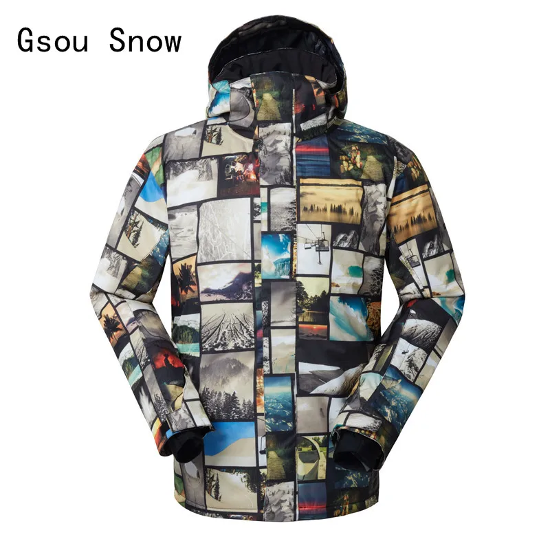 

Man Ski Jacket Gsou Snow Windproof Waterproof Outdoor Sport Wear Camping Riding Skiing Super Warm Coat Thicken Thermal Clothing