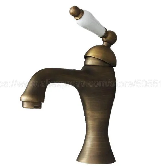 Deck mounted Antique Brass finish bathroom Faucet basin mixer tap Hot and cold water tap znf102