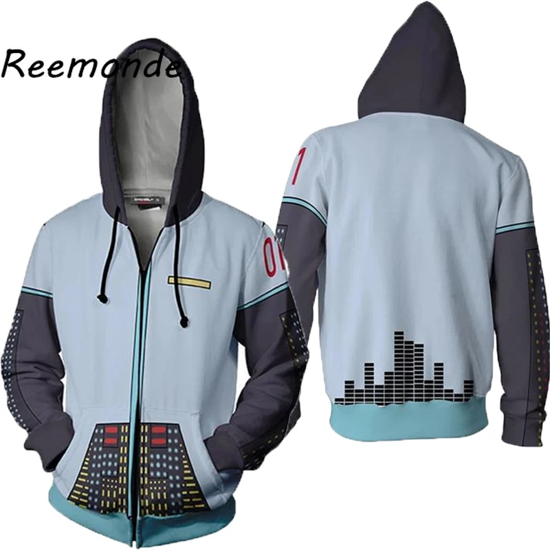 

Anime Hatsune Miku Costumes Hoodie Sweatshirt Hooded Cosplay Clothes Women Girls Miku Jackets Zipper Long Sleeve Tops With Hat