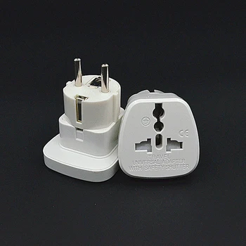 

10pcs white AU US UK to EU Style AC Power Plug Germany Franch Travel Home Converter Adapter Household Plugs adaptor plug
