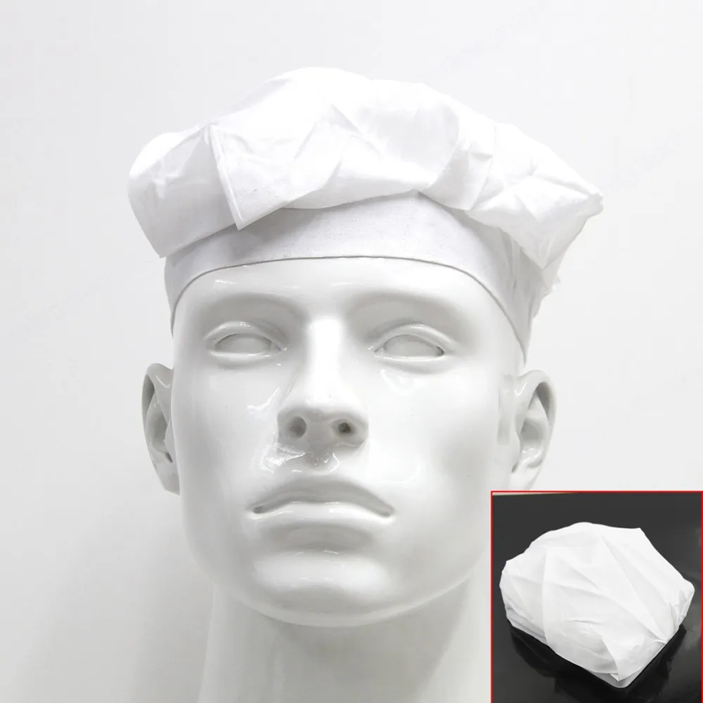 5 шт./лот Новый Plain White шеф-повар барбекю Кук Паффи Hat Необычные платья защитный пыли Кепки