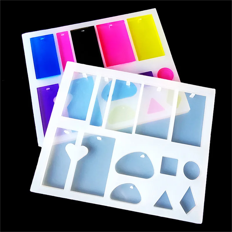 

12 Designs Transparent Silicone Mold Necklace Pendant uv Resin Molds Jewelry Making DIY Hand Craft resin mould for Jewelry