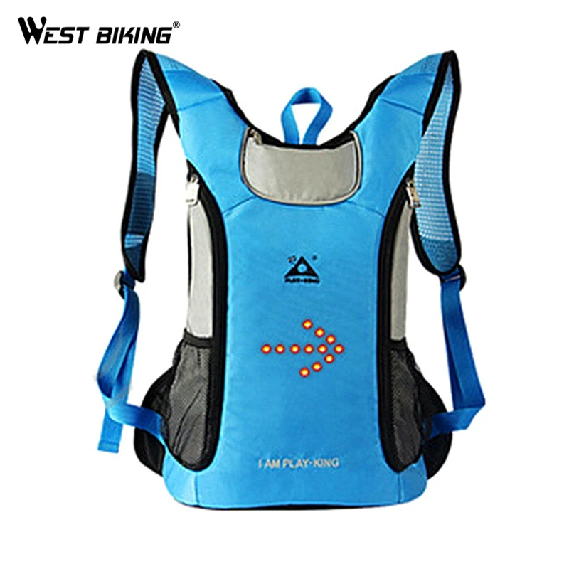 

WEST BIKING Wireles Remote Control Intelligent Warning Lamp Bike Riding Bag Backpack Cycling Breathable Safety Alert Bicycle Bag