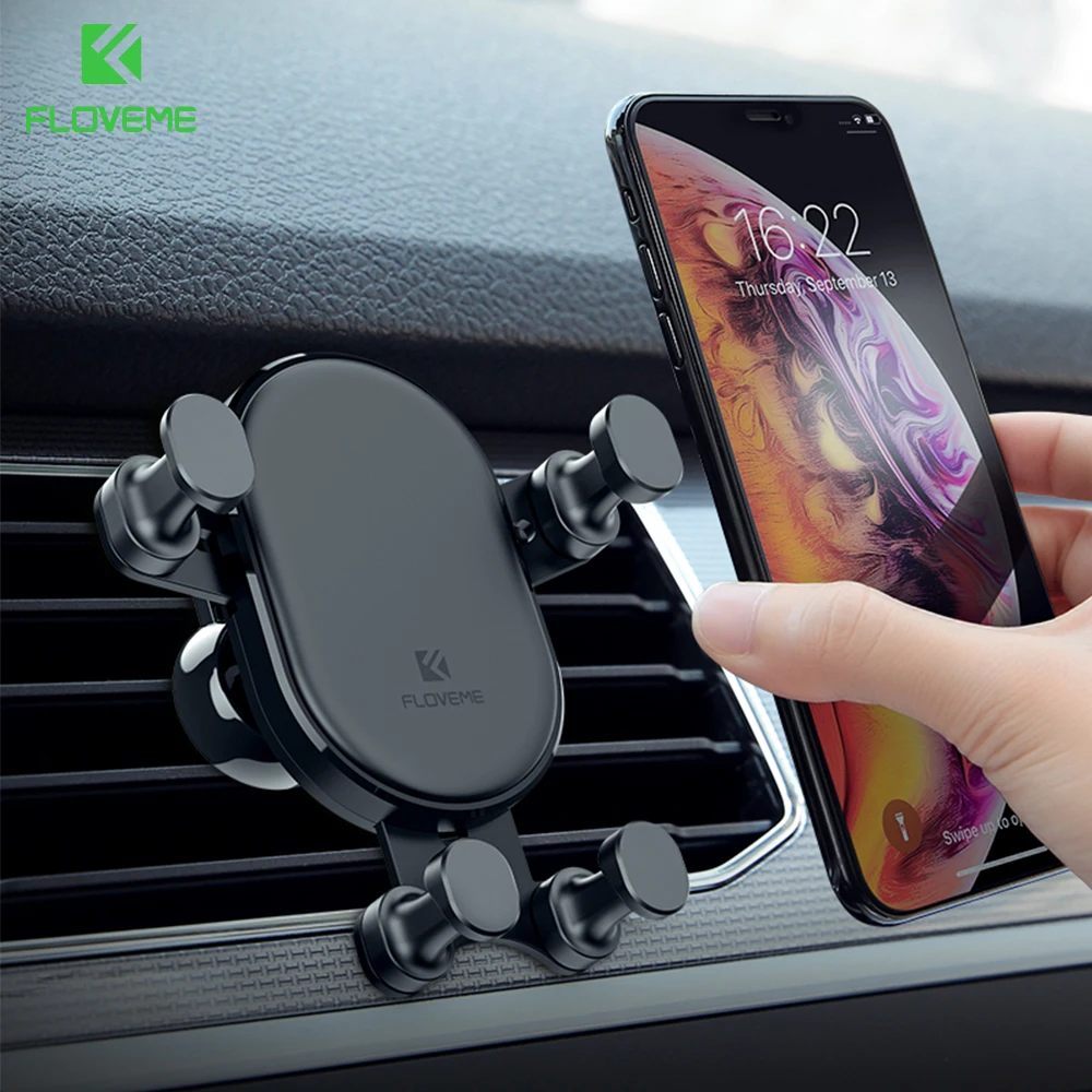 FLOVEME سيارة حامل هاتف الهواء تنفيس جبل الهاتف سيارة حامل ل فون X Xiaomi الجاذبية الهاتف دعامة حامل الهاتف الذكي الحنطور