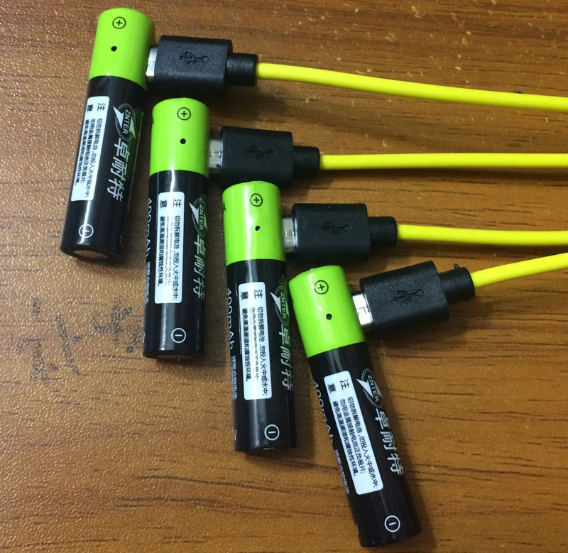 4pcs ZNTER 1.5V AAA usb battery 400mAh li polymer li po rechargeable