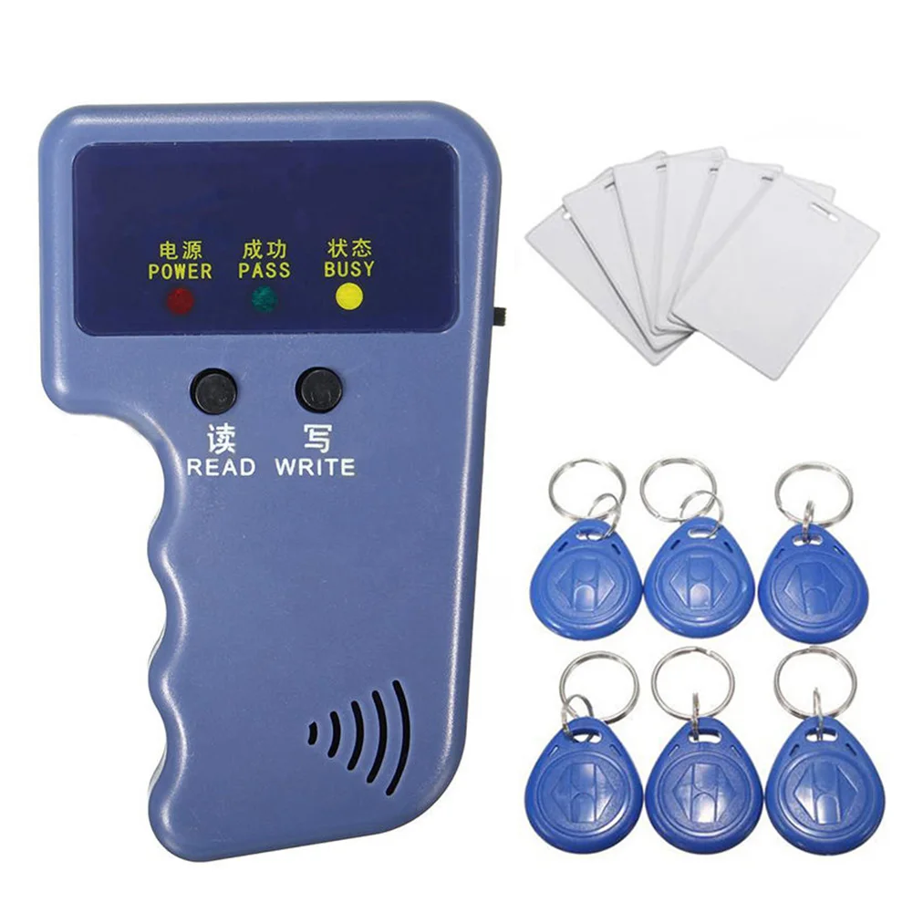 

Handheld RFID ID Card Copier Reader Writer 6 Writable Tags Cards 125Khz Durable ABS LCC77