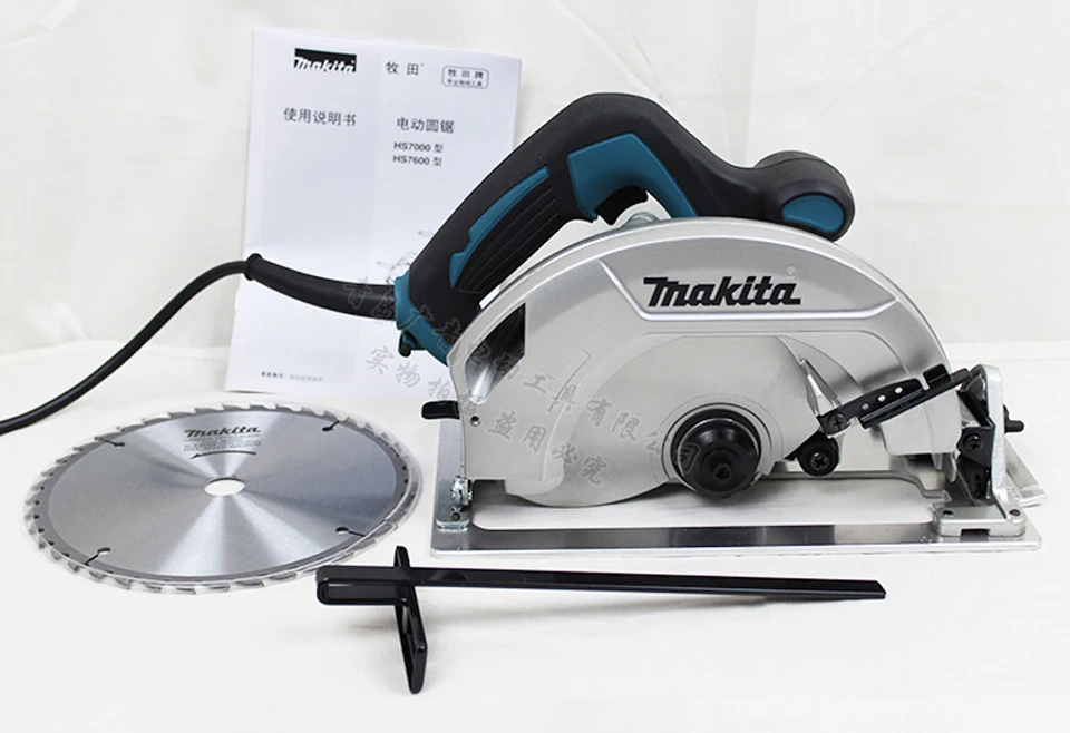 Япония Makita HS7600 электрическая циркулярная пила деревообрабатывающий Круглопильный Бензопилы Портативный пила 220V~ В переменного тока, 50-60 Гц 1200W 5.7A 5200/мин Класс II