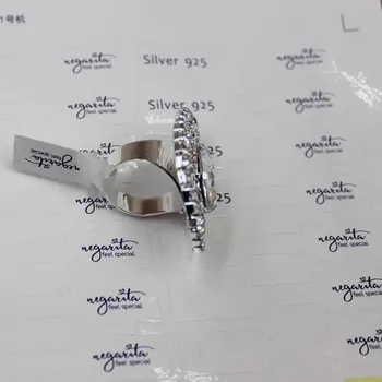 

2000pcs 6*1.20cm personalized logo white paper self seal label folded ring sticker label gift seal label