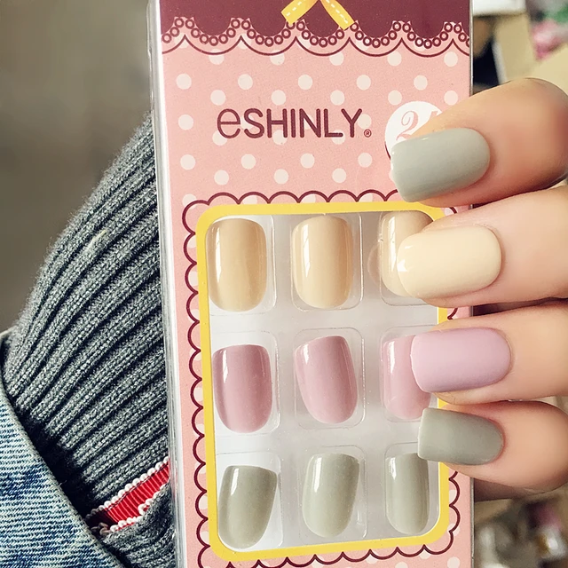 S 104anese Macaroon Color Cute Gel Nail Tips Set 24pcs Candy S 104anese Macaroon Color Cute Gel Nail Tips Set 24pcs Candy False Nails Full