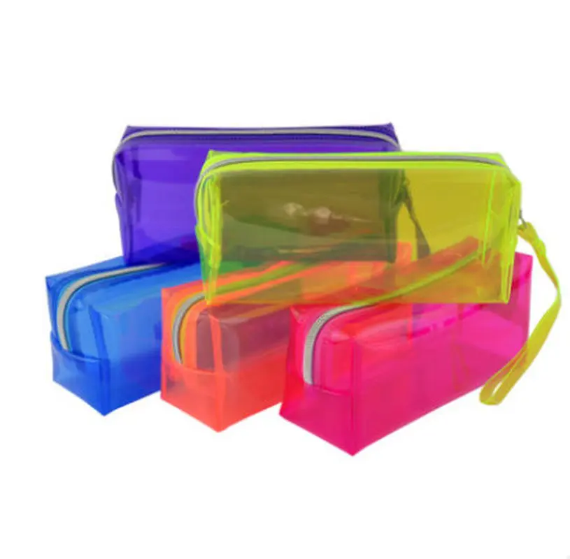 

1Pcs Transparent Plastic Box School Lovely Pencil Case Pen Holder Bag Pouch Painting Brush Pens Storage Case New Gift Stationery