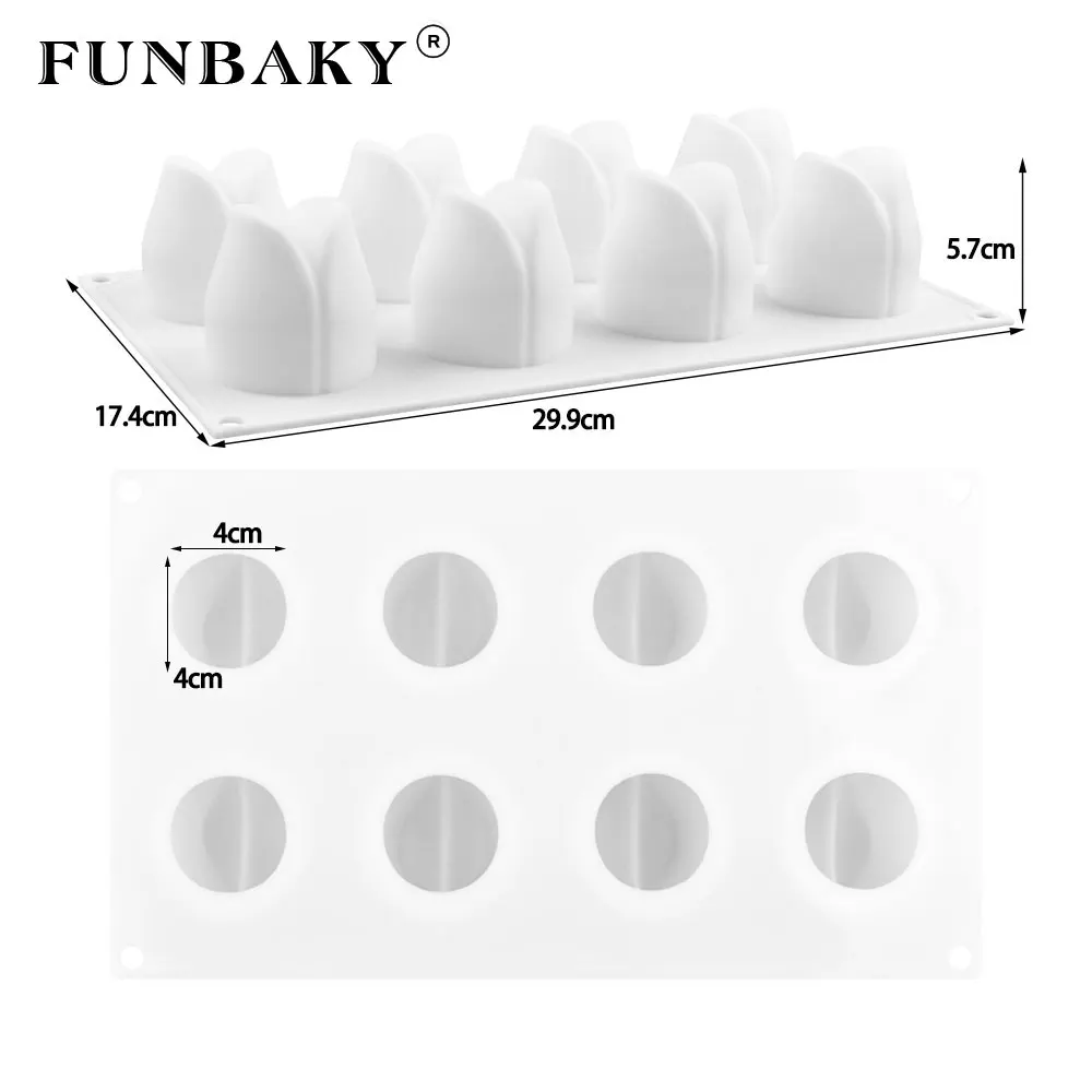 Новинка силиконовая форма FUNBAKY 3D в форме цветка тюльпана для торта мусса десерта