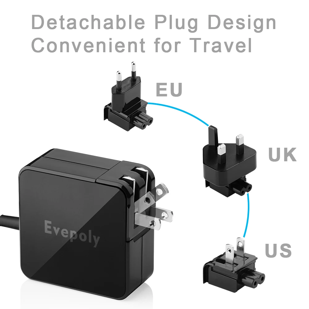

Evepoly PD USB-C/USB Type-C 5V3A/9V 3A/14.5V 2A/15V 3A/20V 2.25A Wall Charger for LG G5/Nexus 5X/Asus ZE552KL Z500M/Nokia N1